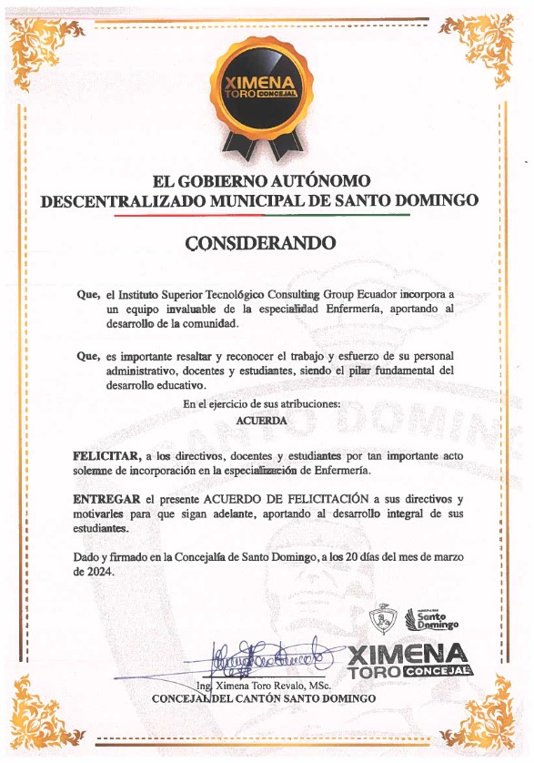 Acuerdo de Felicitación por la Formación e Incorporación de Profesionales en Enfermería