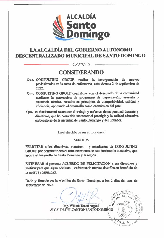 Acuerdo de Felicitación por el Aporte Educativo y Desarrollo Regional